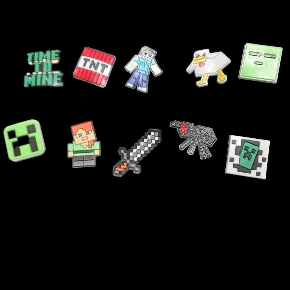 Bundle  Lot Ten Minecraft Croc Shoe Charms